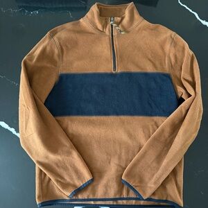 GAP Men's Tan and Navy Zip-Up Sweater
